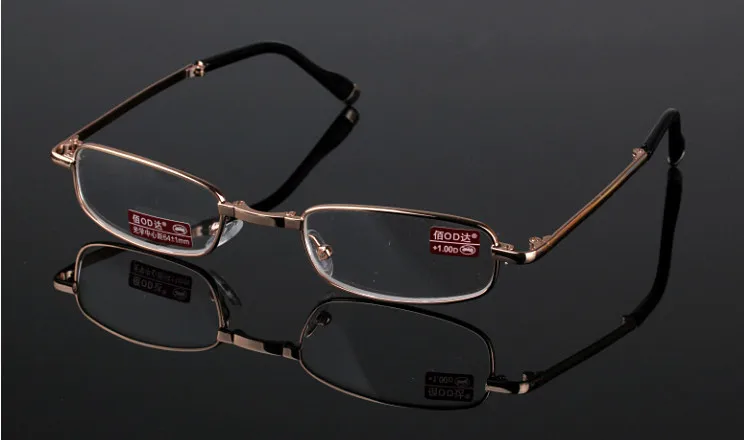 Eyesilove, мужские и женские складные металлические очки для чтения, прозрачные линзы, складные очки для чтения, очки для пресбиопии от+ 1,0 до+ 4,0