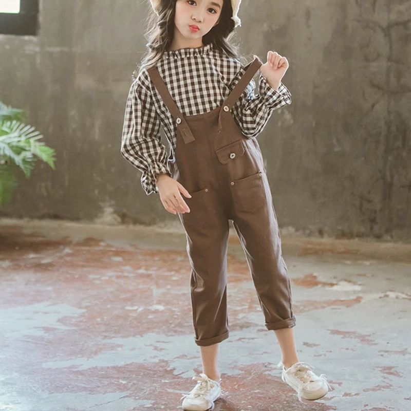 

2019 Girls Plaid Shirt Set Spring And Autumn New Children's Korean Version Of The Foreign Casual Two-piece Hot Sale