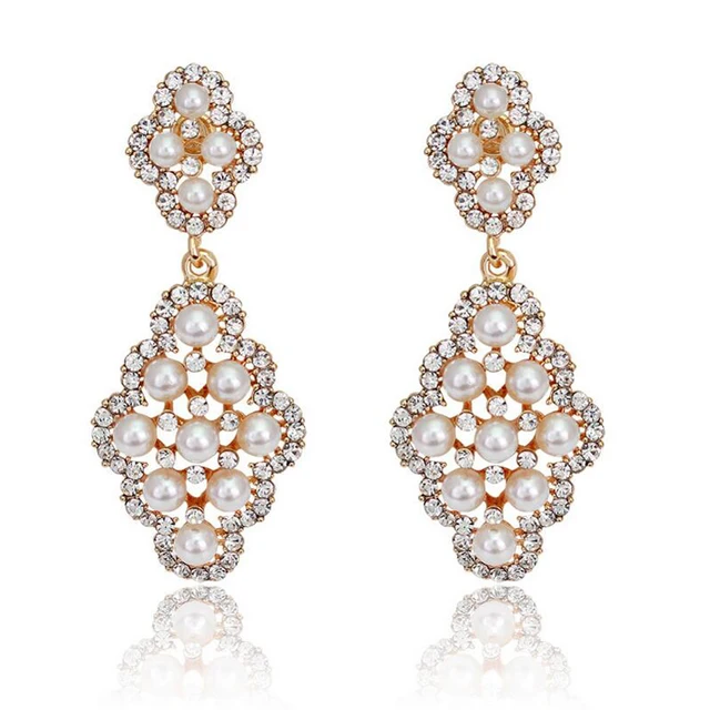 Pearl Earrings For Women Fashion Jewelry Gold Evening Wedding Pearl Earrings For Women Fashion Jewelry Gold Evening Wedding Bohemian Statement Boucles D