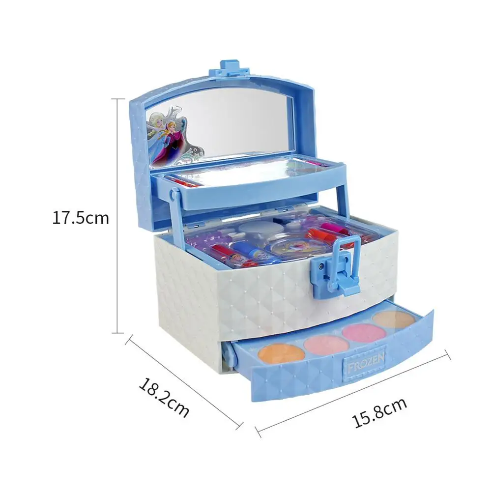 32 шт., набор игрушек для макияжа, трехслойный чехол Дисней, мини портативная игра, ледяная принцесса, косметика для девочек, игрушка, губная помада для детей