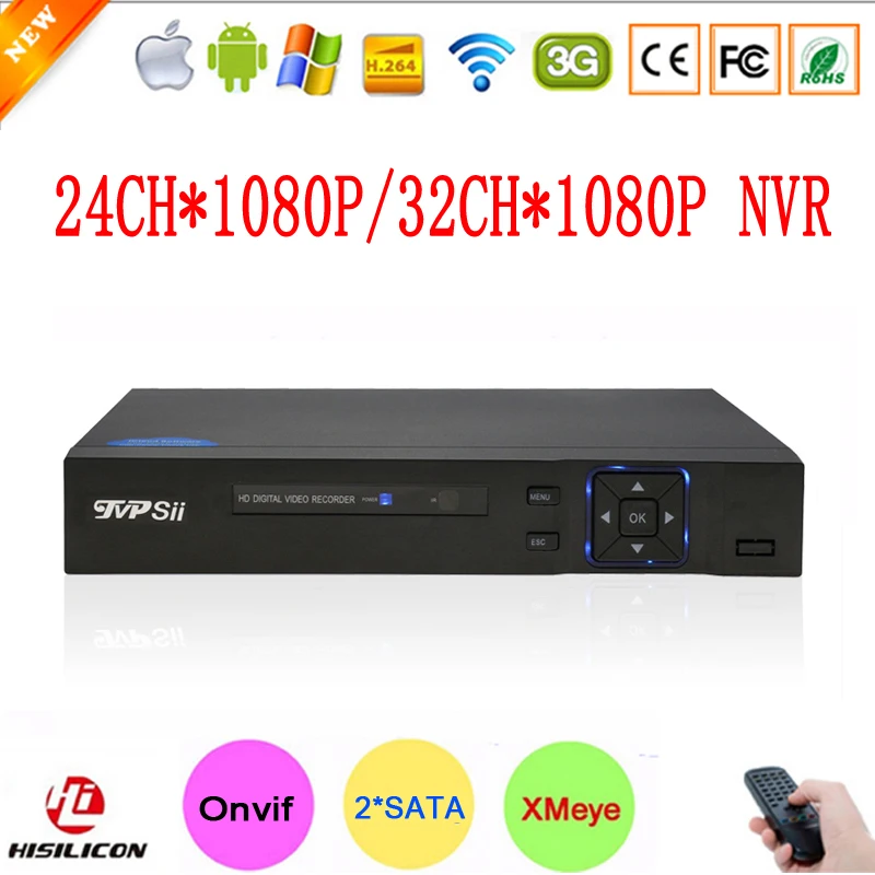 

Hi3535 Blue-Ray Two Sata Port Digital 24CH/32CH 1080P 2MP Full HD IP Camera Surveillance Video Recorder ONVIF NVR Free Shipping