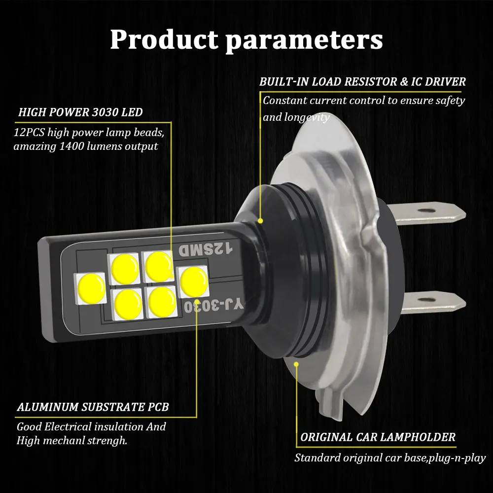 BMT H7 LED Bulbs супер яркий Автомобильный светодиодный противотуманный фонарь для автомобилей дневные ходовые огни DRL лед лампа противотуманки дневные ходовые огни led fog lights ходовые огни противотуманные фары