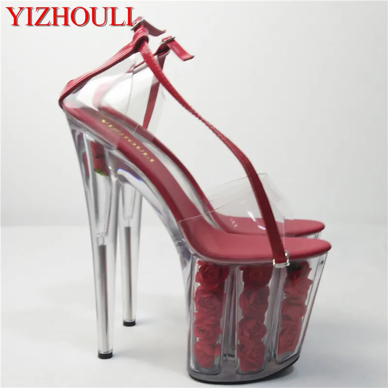 

Shining Silver 18CM Sexy Super High Heel 7 inch Platforms Pole Dance sandals Star Model Shoes sexy Wedding Shoes