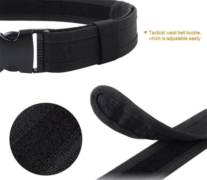 Combat 2 Inch Adjustable Waist Belt with Molle Pouch Belt Waist Pack Bag Buckle for Military Army Outdoor Hiking Climbing Hunting 12