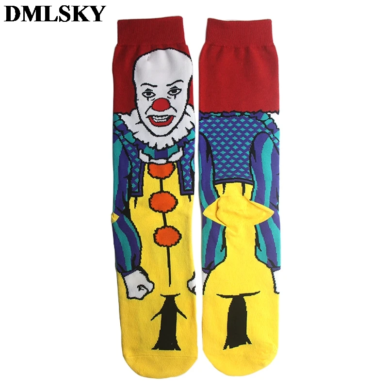 DMLSKY Stephen King's It забавные Женские носочки мужские модные хлопковые носки с 3D принтом носки с рисунками новинка носки M3719