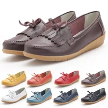 Г. Модные женские туфли на плоской подошве из натуральной кожи повседневные Лоферы Мягкие Мокасины без застежки женская обувь для вождения