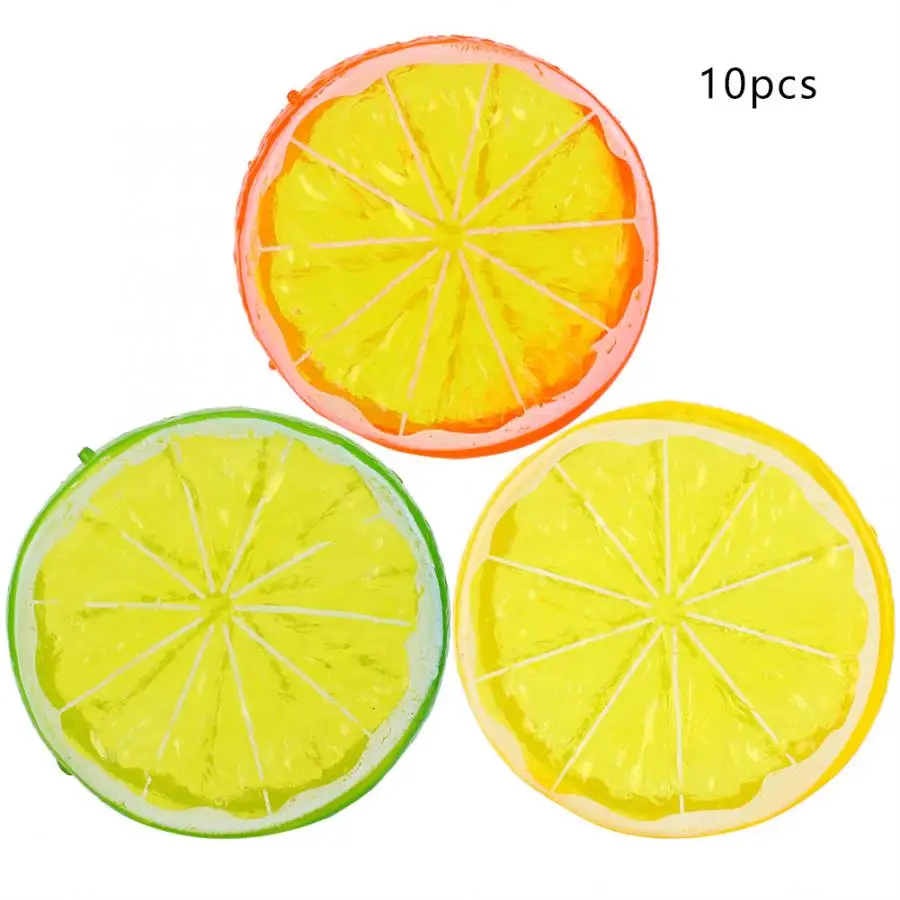 

10pcs Fake Lemon Slice Artificial Fruit Simulation Lifelike Photograph Props for Home Decor