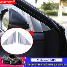 QCBXYYXH автомобильный Стайлинг ABS Накладка защита передней двери автомобиля внутренний треугольник Хром украшение подходит для Toyota 8th Camry