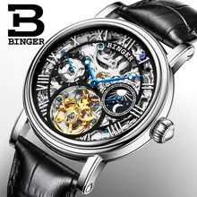 Швейцарские Бингер мужские часы люксовый бренд Tourbillon Relogio Masculino водонепроницаемые механические наручные часы B-1171-3