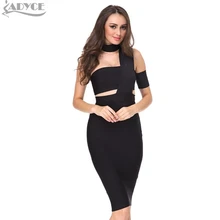 Новинка 2017 года зимнее платье женский, Черный Bodycon Платья для вечеринок Белые, абрикосовые Вырезать одно плечо Sexy знаменитости взлетно-посадочной полосы Бандажное платье