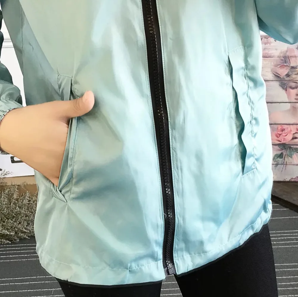 MLinina 2018 Autumn Women Bomber Basic Jacket Pocket Zipper Hooded Two Side Wear Cartoon Print Outwear Loose Coat windbreaker MLinina 2018 Autumn Women Bomber Basic Jacket Pocket Zipper Hooded Two Side Wear Cartoon Print Outwear Loose Coat windbreaker