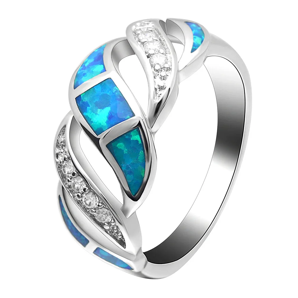 blue fire opal engagement rings