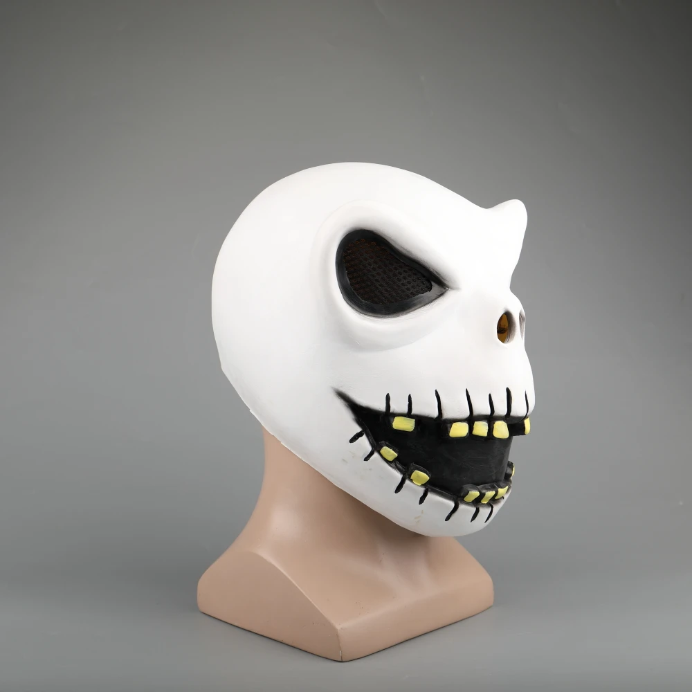 Movie The Nightmare Before Christmas Jack Skellington Cosplay Face Masks Pumpkin King Full Head White Latex Props Halloween Gift (8)