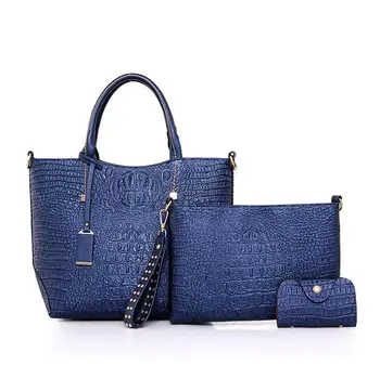 

newhotstacy bag 112516 women new fashion 3 in 1 alligator single shoulder tote bag
