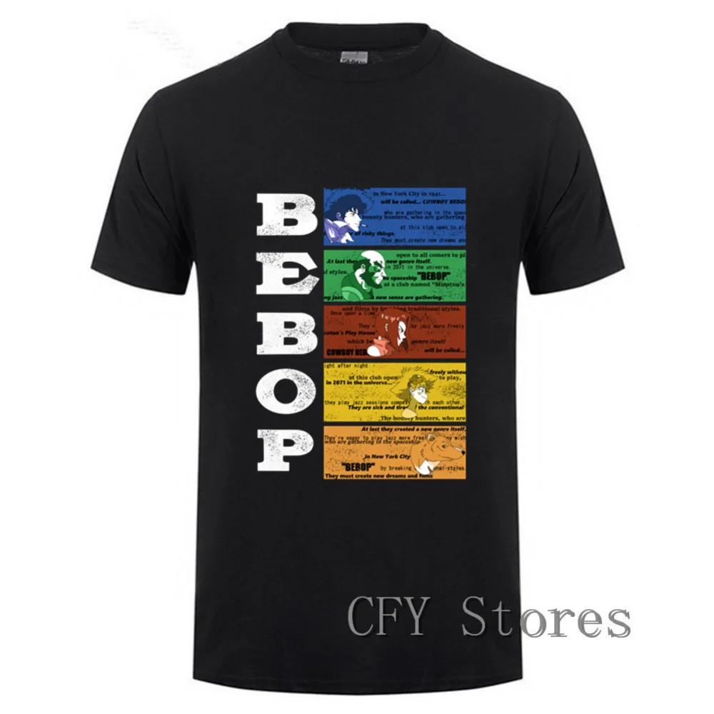 Cowboy Bebop Цвет в полоску для мужчин футболка одежда 2019 Летние повседневные футболки
