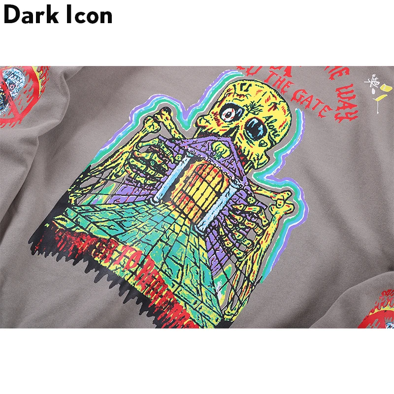 Мужская толстовка с принтом скелета Dark Icon Новинка осени 2019 худи в стиле хип хоп