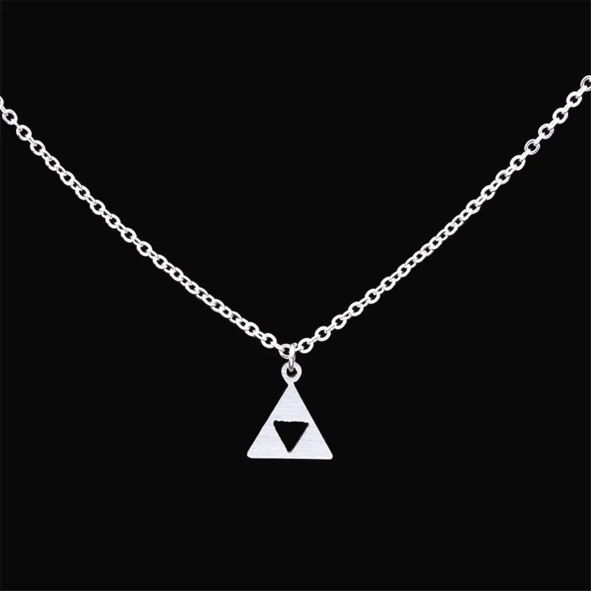 Collier Femme Anime The Legend Of Zelda Triforce Necklace Metal Figure Pendant Necklace Friendship Gift Triangle Chocker Jewelry