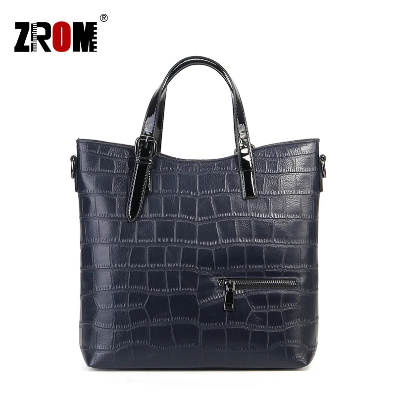 

ZROM Brand Genuine Leather Handbags Big Retro Women Tote Bags Female Fashion Designer High Quality Office Ladies Shoulder Bags