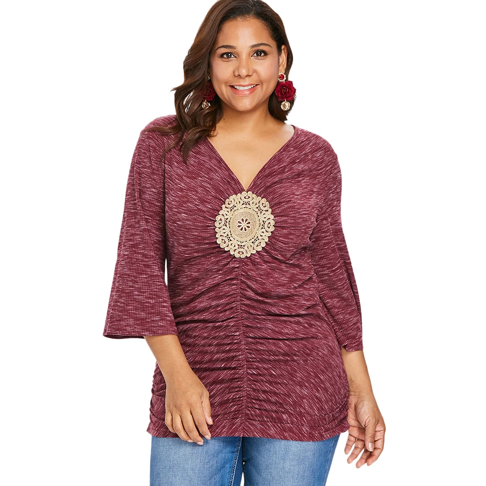 Plus size quarter sleeve shirts Clearance