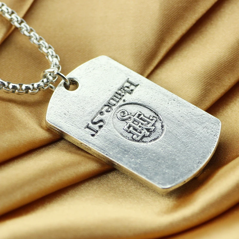 Grenade silver coloured pendant necklace 18 inch chain