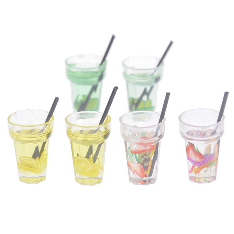 1//12 Dollhouse Miniature Food Fruit Bottle Simulation Drink Model Toys Play Doll