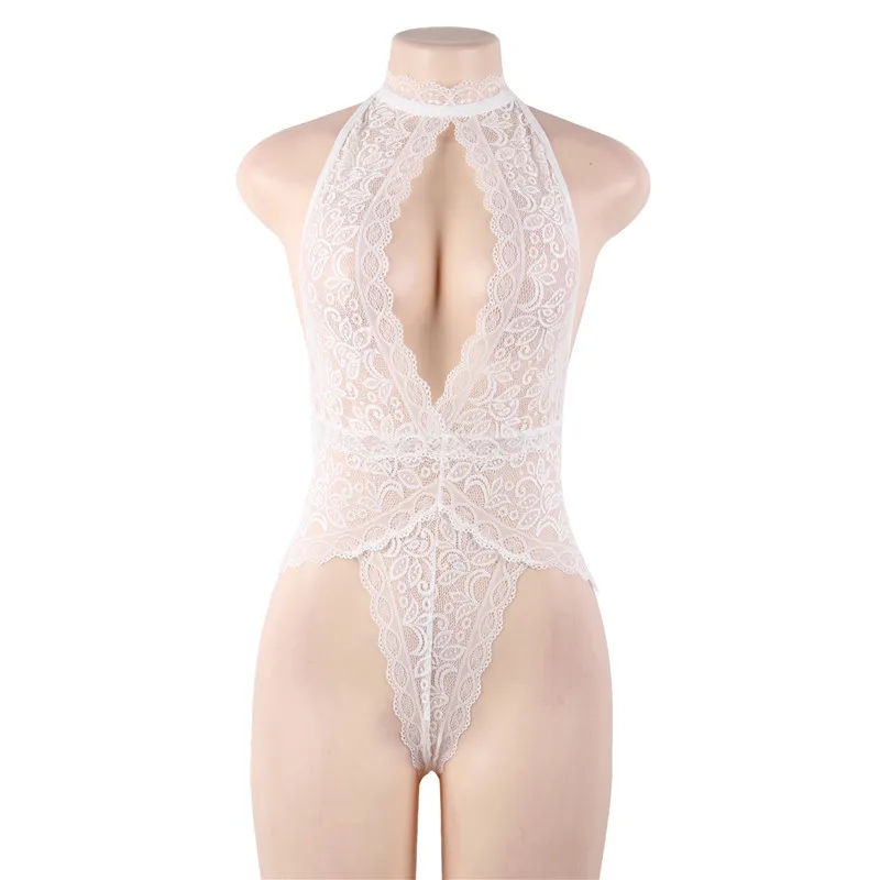 Comeonlover, Сексуальное Женское боди с высокой горловиной, с открытыми плечами, эротическое Кружевное боди, нижнее белье, Холтер, открытая спина, сексуальные боди, костюмы RL80737
