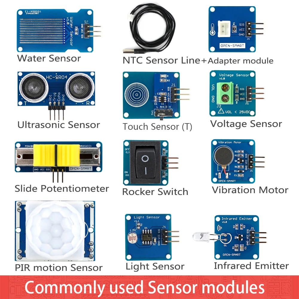 Богатый UNO R3 Atmega328P макетный модуль датчика стартовый комплект для Arduino с IO Shield MP3 DS1307 RTC датчик температуры