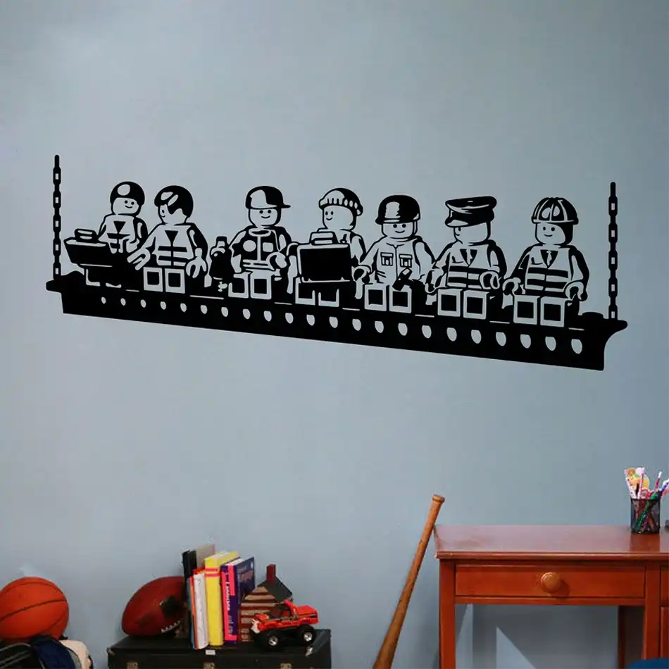 Cartoon Robots Lego Game Poster Vinyl Wall Stickers Kids Room Decoration Boys Room Art Decals Mural Nursery Bedroom Decor W664