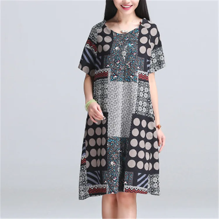 

new summer maternity dresses print cotton/linen women's dresses pregnancy dresses maternity clothing summer clothing 16424