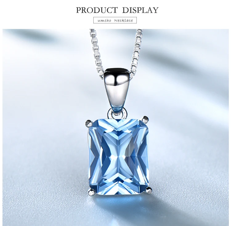 UMCHO  Nano Sky Blue Topaz 925 sterling silver necklace for women NUJ056B-1-app (3)