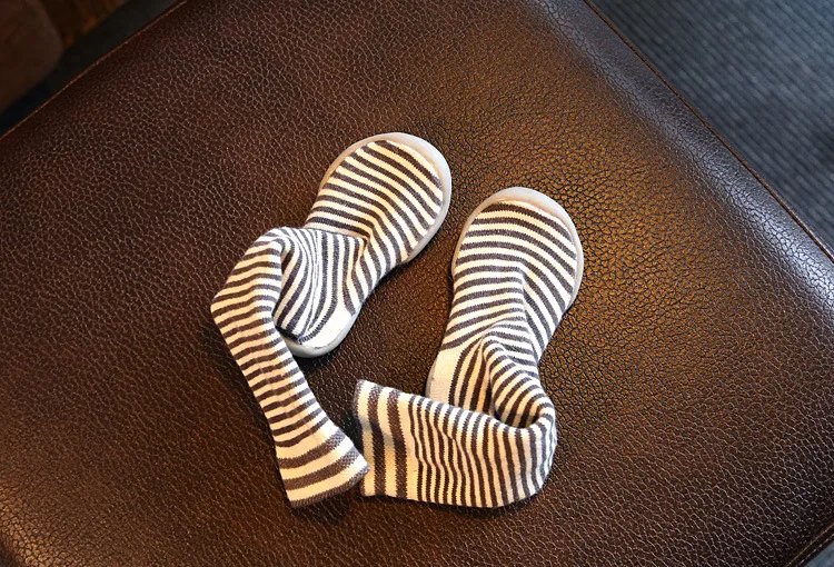 Для маленьких мальчиков домашние повседневные тапки детские вязаные высокие носки для маленьких девочек домашние пинетки малыш босиком