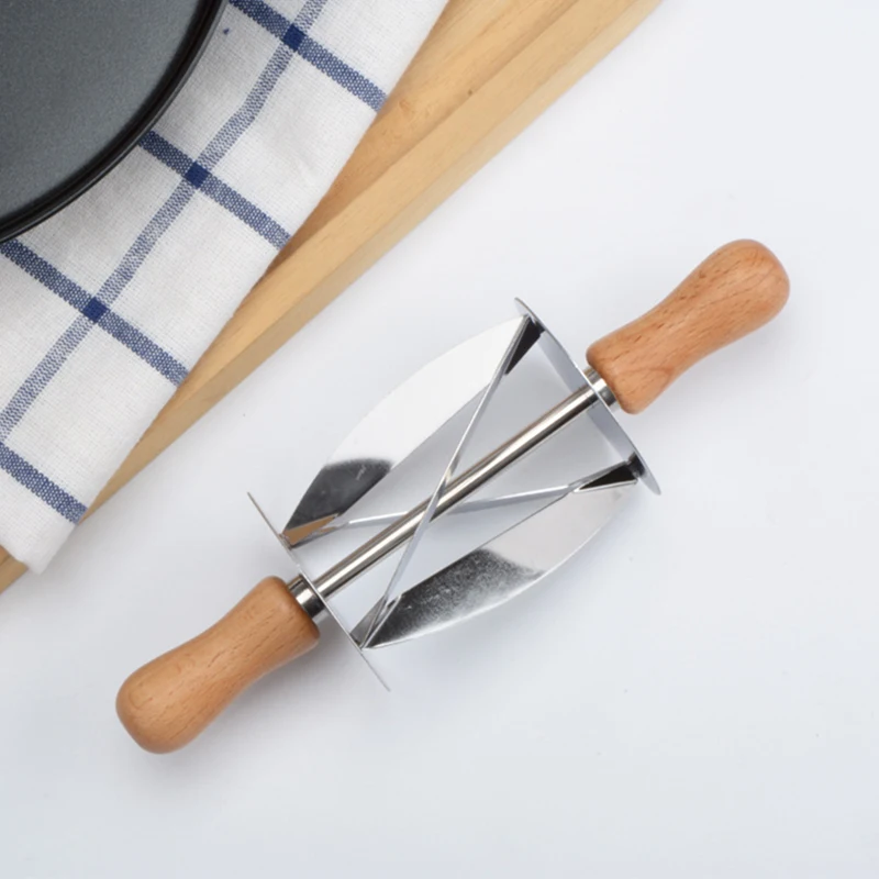 DIY Stainless Steel Rolling Cutter For Making Croissant Wheel Dough