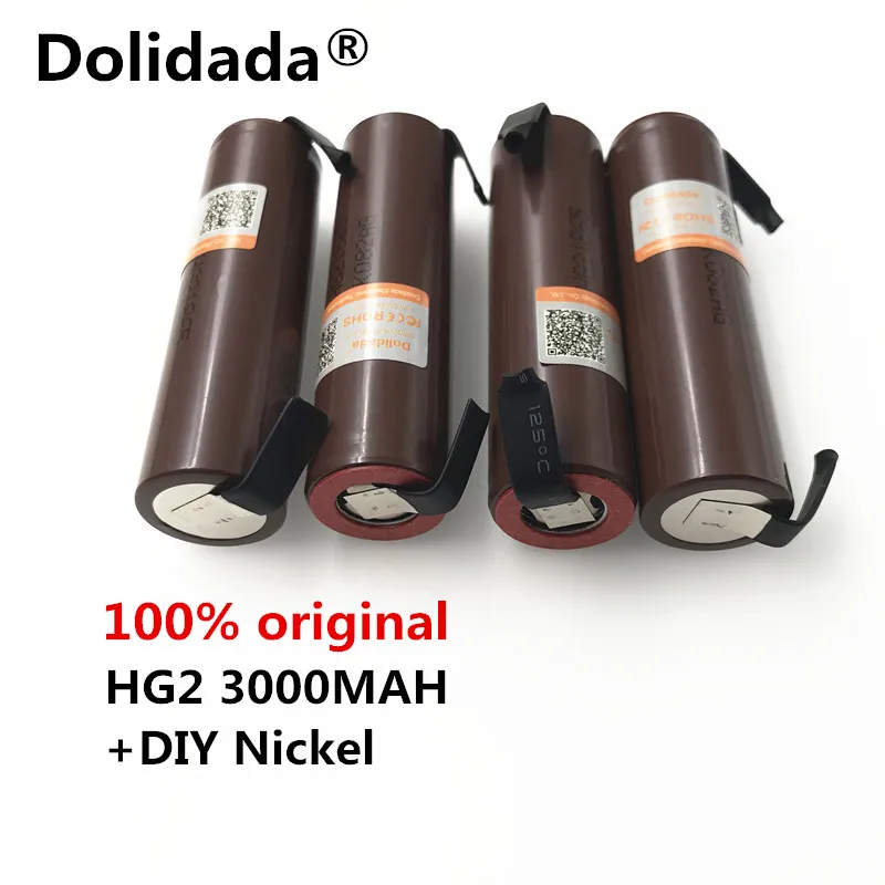 Dolidada 18650 3000 мАч 3,7 В аккумуляторная батарея для LG HG2 18650 литиевая батарея 3,7 В 3000 мАч+ DIY Никель