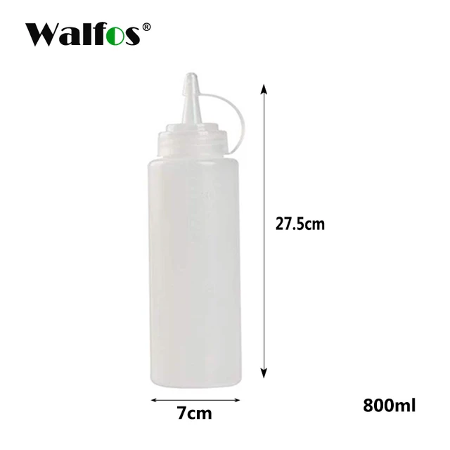 WALFOS Seasoning Bottle Plastic Salad Dressing Squeeze Bottle Pointed Nozzle Small Oil Bottle Kitchen Supplies 800ml