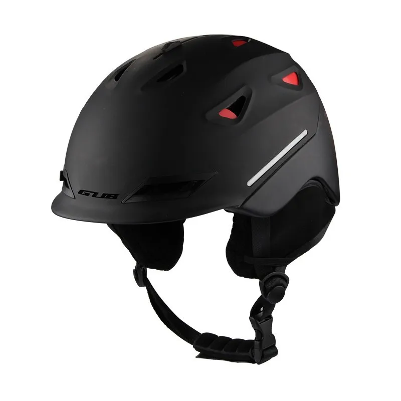 Лыжный шлем цельно-Формованный сноуборд шлем для взрослых мужчин и женщин Спорт на открытом воздухе катание скейтборд лыжный шлем очки - Цвет: Helmet Black