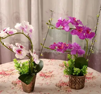 

Artificial Bonsai Butterfly Phalaenopsis Orchid With Vase Silk Flower Artificial Flower Wedding Flower Floral Christmas