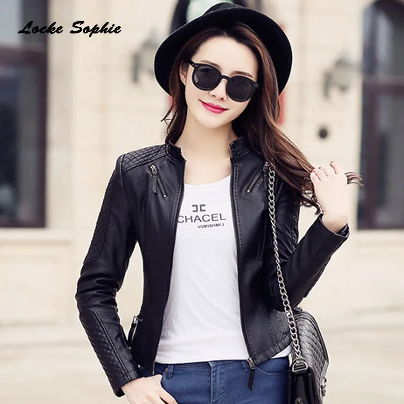 Women's Plus size short jacket coats 2019 Autumn New faux fur PU Leather Splicing Small Jacket ladies Skinny locomotive coats