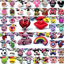 4 шт./лот Микки губы цветок Радуга футбол Высокая Имитация обуви амулеты аксессуары пряжки подходит браслет Croc JIBZ детский подарок