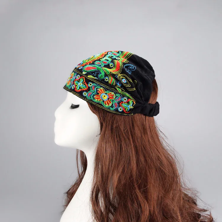 Новая Женская этническая Цветочная Женская модная шапка с вышивкой Дамская Рабочая Весенняя взрослая Бохо хиппи винтажная шапочки шляпа