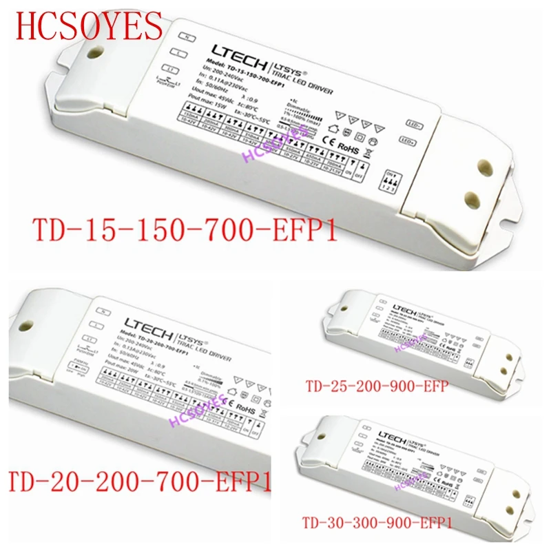 

LTECH 15W 20W 25W 30W CC Constant Current Led Triac Dimming Driver;AC100-240V input 150mA-700mA 200mA-700mA 300mA-900mA Push DIM