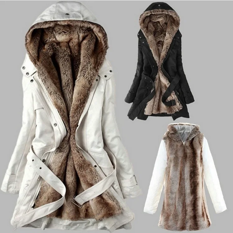 

Style korean style winter warm long woman parkas sashes pockets Korean style solid zipper hooded thick female long sleeve parkas