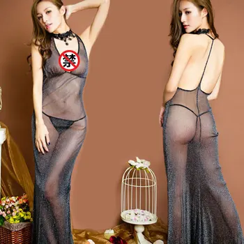 

Europe And The United States Big Yards Perspective Gauze Sexy Women's Pyjamas Appeal Lingerie Dress Suit The Temptation Sexy