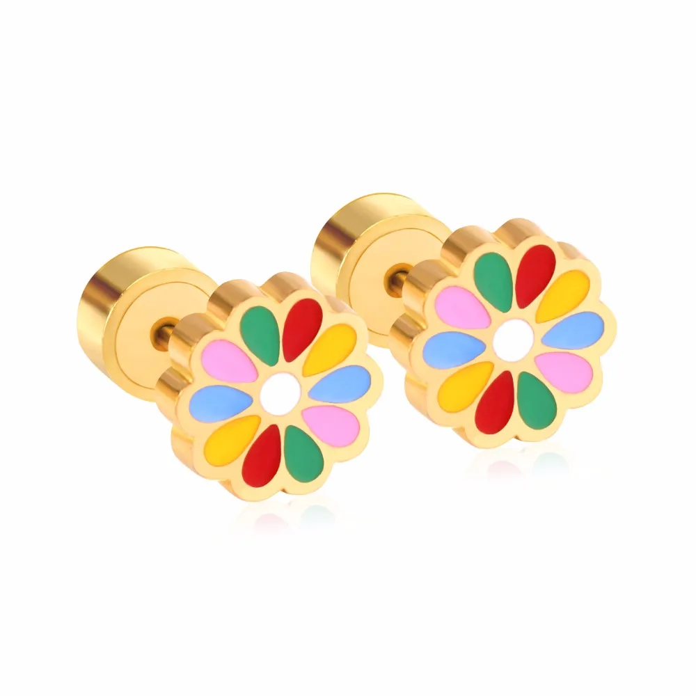 Серьги гвоздики LUXUKISSKIDS из нержавеющей стали украшения для детей рождественские