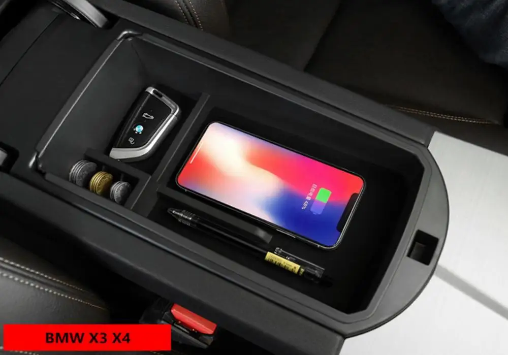 Liislee для BMW 1 3 5 серии X1 X3 X4 X5 X6~ Зарядное устройство рамка поручня коробка для хранения автомобиля Беспроводной зарядки - Название цвета: BMW X3 X4 G01 G02