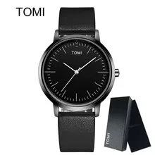 Hommes Montres TOMI Nouvelle Marque De Luxe Casual Quartz Sport Montre-Bracelet de Dames Bracelet En Cuir Mâle Horloge Ultra Mince Cadran Montre femmes