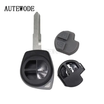 

AUTEWODE 2 Buttons Remote Car Key Case Shell For Suzuki grand vitara SWIFT HU133R blade Rubber Pad Fob Housing