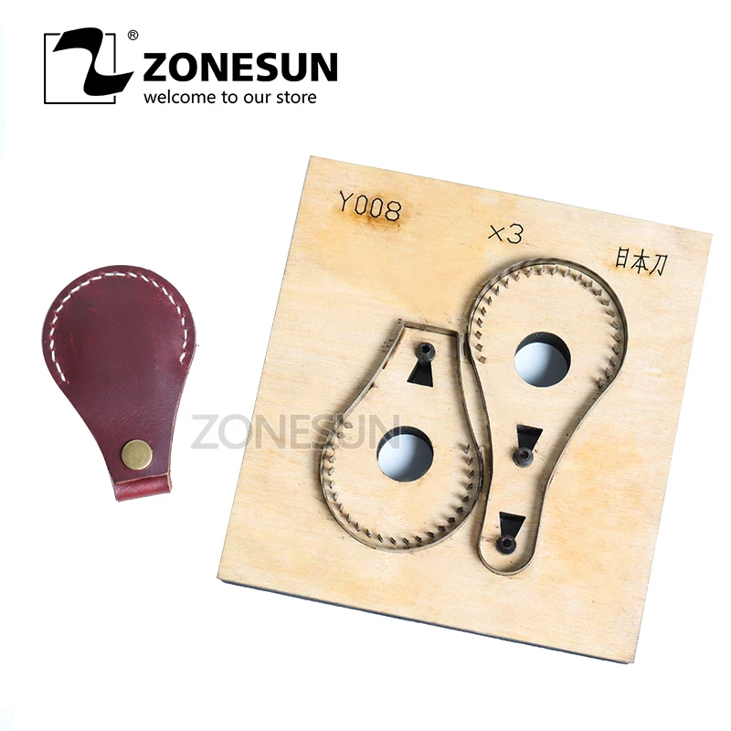 ZONESUN, заказной кожаный штамповочный штамп, сделай сам, брелок для ключей, деревянный шаблон, брелок, штамповочная форма, нож, резак