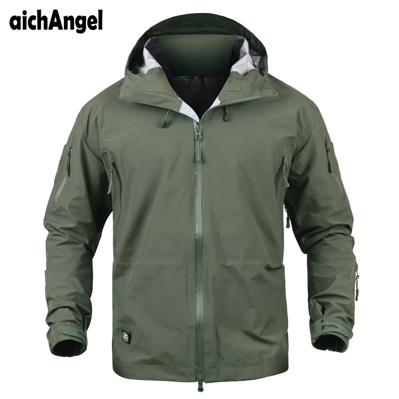 Günstige AichAngeI Militärische Wasserdichte Hardshell Taktische Jacke Männer Mit Kapuze Camouflage Windjacken Regenmantel Armee Jacke Mann Mantel