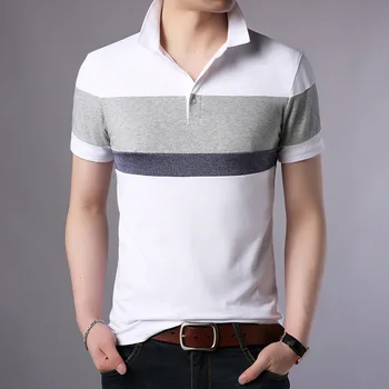 

Summer Slim Fit Polo Shirts Men Business Casual Fashion Patchwork Cotton Short Sleeve Polos Shirt High Quality 3XL 4XL