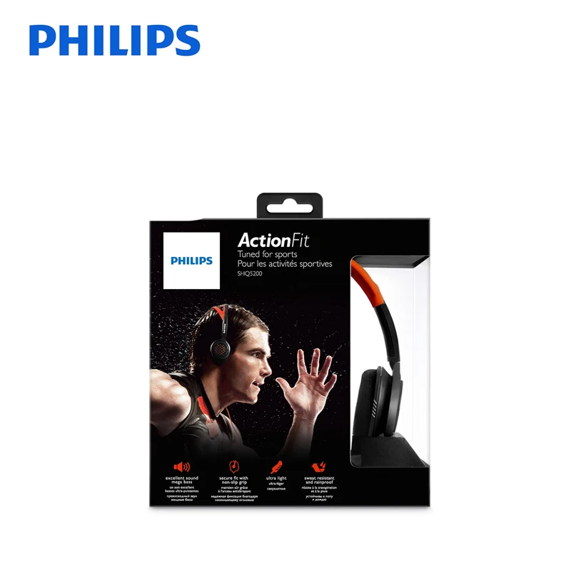 Philips SHQ5200 спортивные музыкальные наушники с разъемом 3 5 мм басовая гарнитура для